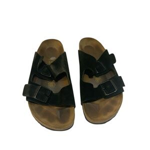 Birkenstock Black Suede Two-Strap Sandals Sz. 41/10